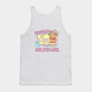 Powered By Love Milkshake Retro 80s 90s Who Loves Milkshakes For Matching Couples Tank Top